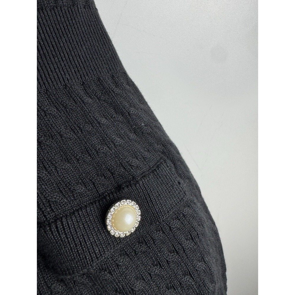 Lovers + Friends Black Knit Short Sleeve Cardigan Mini Bella Dress Sz Small - Picture 3 of 8